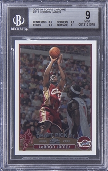 2003-04 Topps Chrome #111 LeBron James Rookie Card - BGS MINT 9